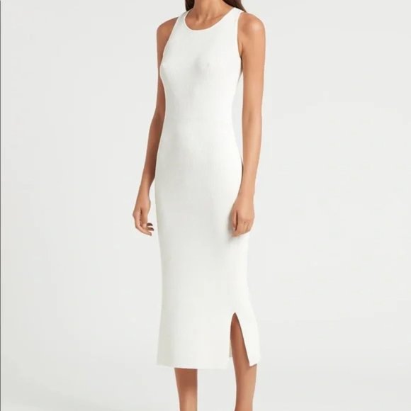 Sir the Label Marcelle Cross Open Back Knit Rib Dress in White size 0 - Picture 3 of 7